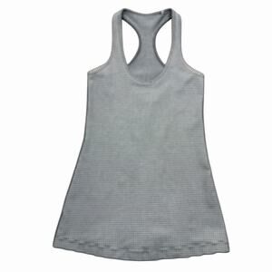 Lululemon Gingham Top Cool Racerback Tank GHAL Black White Checkered Womens Sz 4
